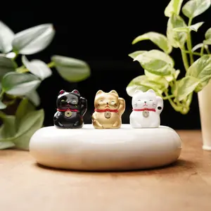 Lucky Cat Set | Concrete Lucky Cats For Luck, Happiness, Wealth and Protection | Maneki Neko | Feng Shui Cat | GoodLuck Gift | Beckoning Cat