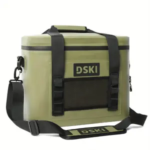 DSKI men's lunch box -12 hours cool, 8 hours warm, 5-layer insulated lunch bag and lunch box with refrigerated bag design, weather resistant meal storage (Oxford fabric, aluminum lining) - green