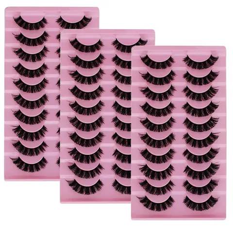 Fluffy False Eyelashes Cluster, 30 Pairs Wispy Natural Curling Eye Makeup Strip Lashes, Full Volume Eyelash for Lashes Extensions, Volumized False Eyelashes, Fluffy Lash Clusters