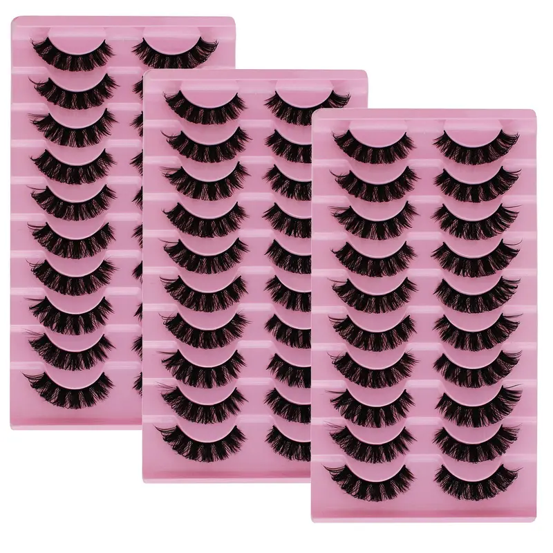 Fluffy False Eyelashes Cluster, 30 Pairs Wispy Natural Curling Eye Makeup Strip Lashes, Full Volume Eyelash for Lashes Extensions, Volumized False Eyelashes, Fluffy Lash Clusters