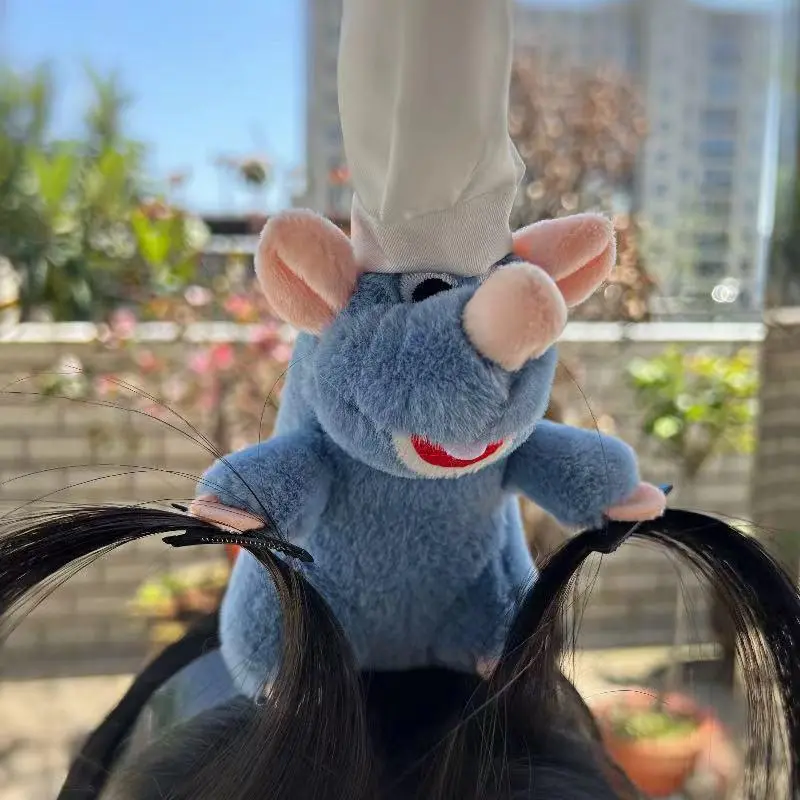 FASHION4U - Cute Anime Rat Hairband Kawaii Cartoon Mouse Plush Doll Headband Cute Remy Plush Doll Hairpin Headdress Couple Gift