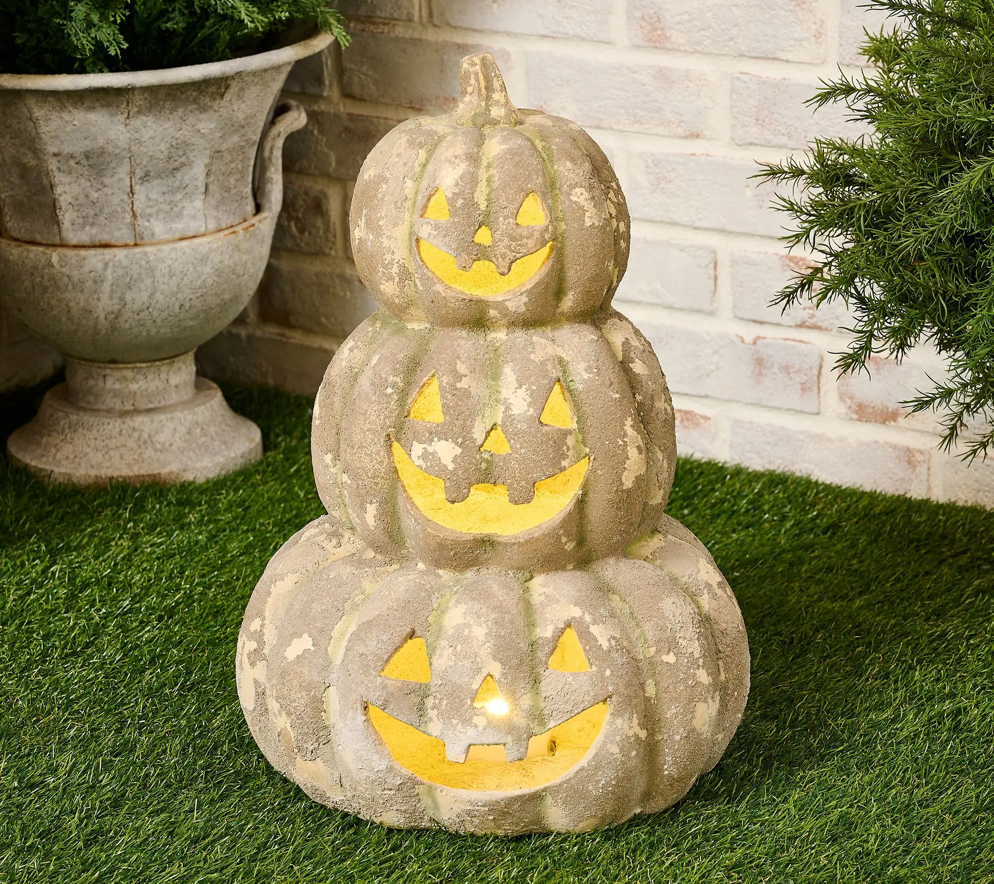 Martha Stewart 18" Illuminated Indoor/Outdoor Pumpkin Stack