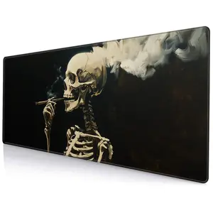 The Smoking Skull Desk Mat Desk Pad, Large Gaming Mouse Pad, Office Keyboard Pad, Non-slip Computer Mat, Gift for Teen/Boyfriend/Girlfriend