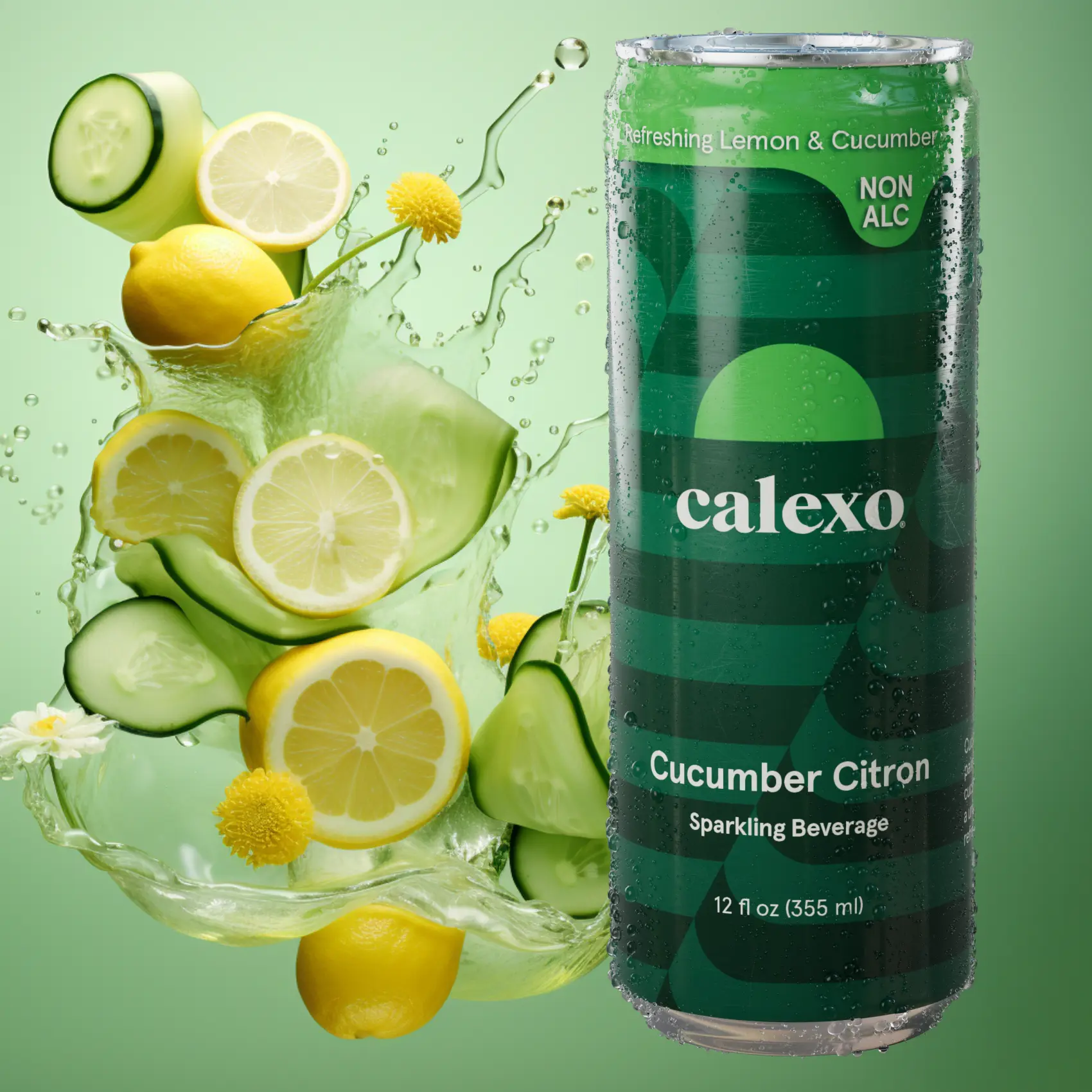 Calexo Cucumber Citron - Non-Alcoholic Sparkling Mocktail - 0.0%ABV - 12oz