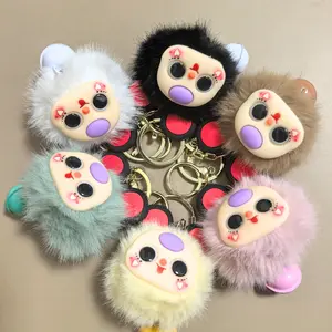 Furry Keychain - Soft Furry Material Adds Whimsy to Keys Perfect for Everyday Use Unique Accessories, Valentine's Day Lover's Gift Key Fob Hearts