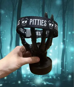 Handmade Pitties Pitbull Dog Collar 1 Inch Thick Ribbon Durable Nylon Webbing All Sizes Perfect Fit for Your Dog Bold Statement Style Comfort