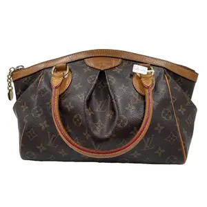 Pre-owned Louis Vuitton Monogram canvas with Vachetta leather trim Shoulder Bags Mahina Brown monogram with natural Vachetta leather Excellent S009260226012