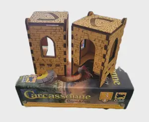Carcassonne, Wooden Tile Holder - Amber Shellac - Dispenser Box