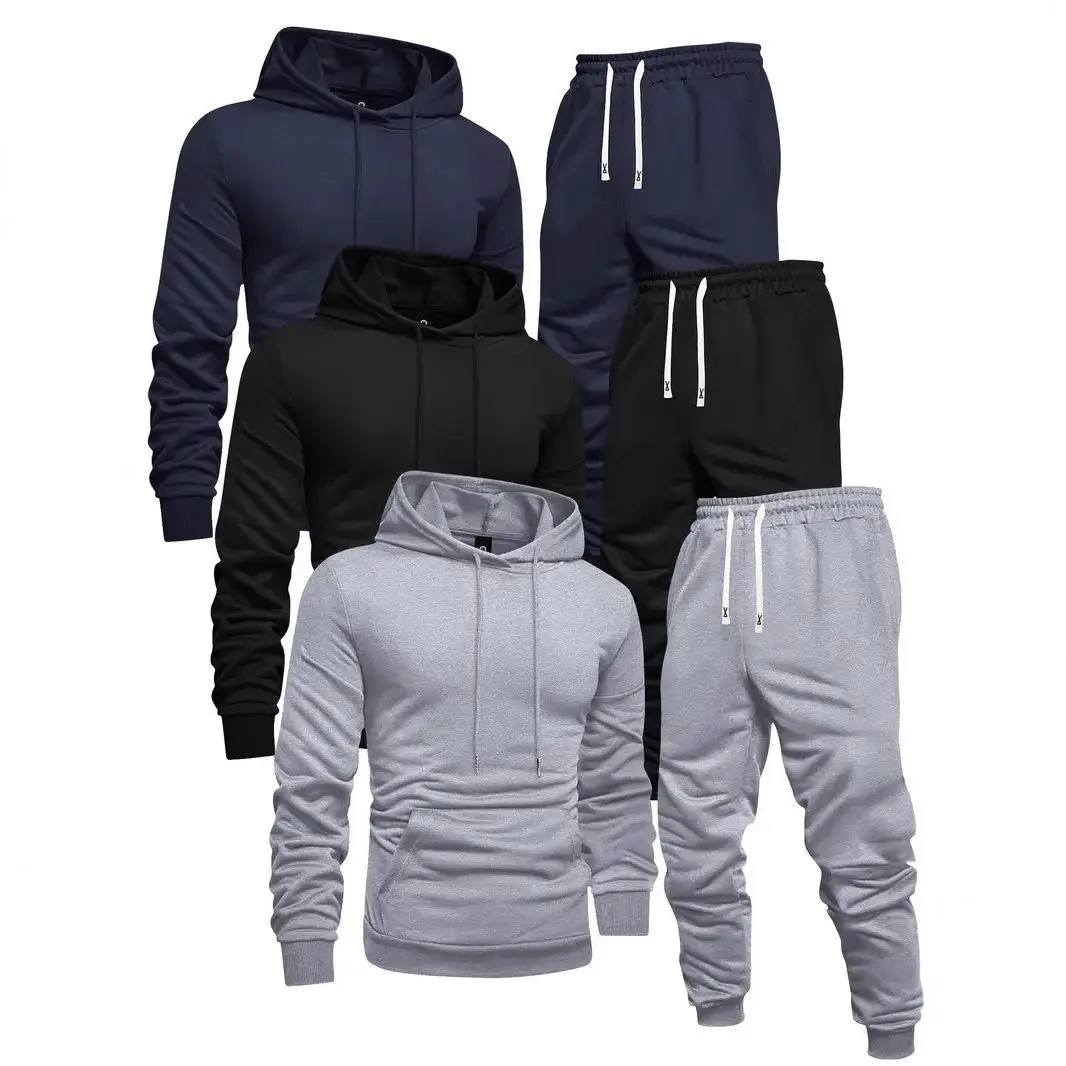 Men's and women's sports suit solid color comfortable hooded sweatshirt and jogging pants soft, breathable and warm,Gift Jogger Sets Jogger Tracksuit