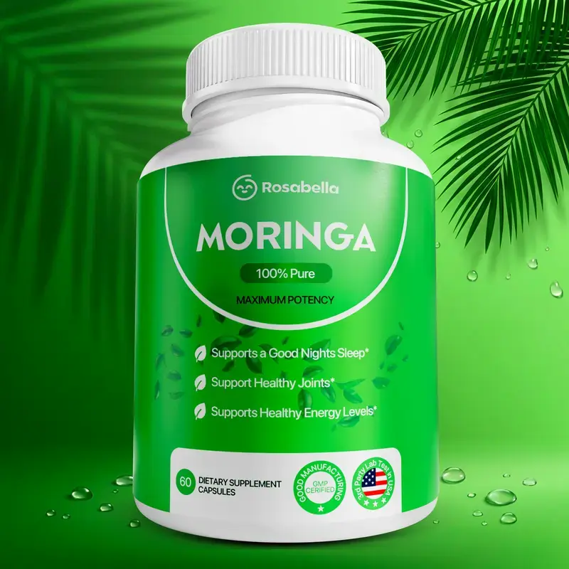 2 x Rosabella Moringa Capsules (800mg) for Immune Support, Gut Health & Vitamins