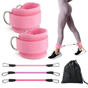 Ankle Resistance Band Set,Ankle Straps Taekwondo Leg Strength Sports Protective Gear Weight-Bearing Assistance Rings Buckles Dumbbells Weight Training Equipment Lifting Resistance Bands Ankle Resistance Band Training Set Curls for Men and Women,