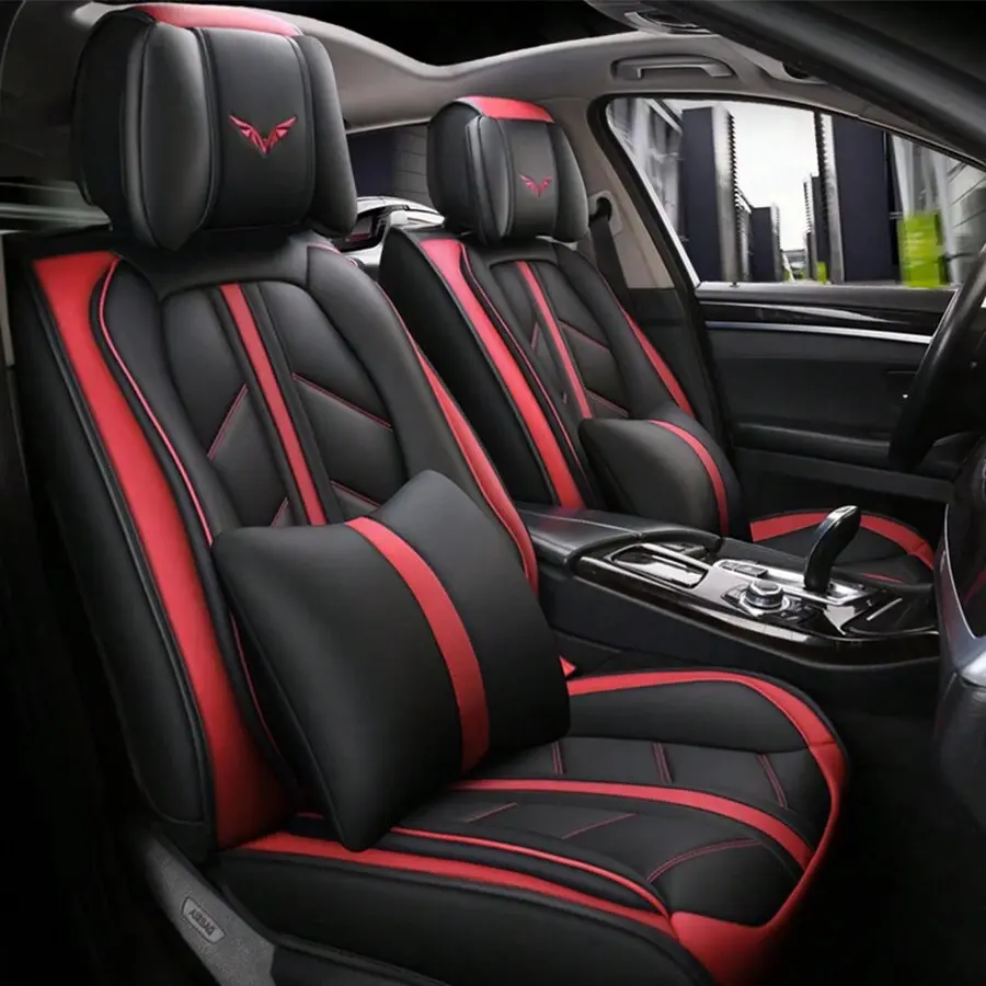 Luxury Leather Auto Seat Covers 5 Seat Full Set Universal For Toyota