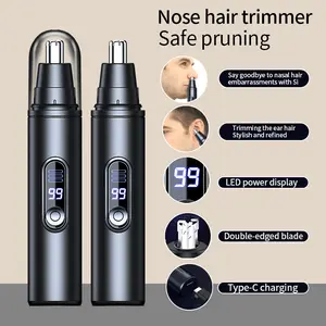 A6 Nose Hair Trimmer, Men'S and Women'S Electric Nose Hair Trimmer with Display Screen, Rechargeable Electric Nose Hair Trimmer, Painless, Quiet, Daily Nose Hair Trimming Tools, Suitable for Daily Use, Travel, Perfect Birthday Gifts, Holida