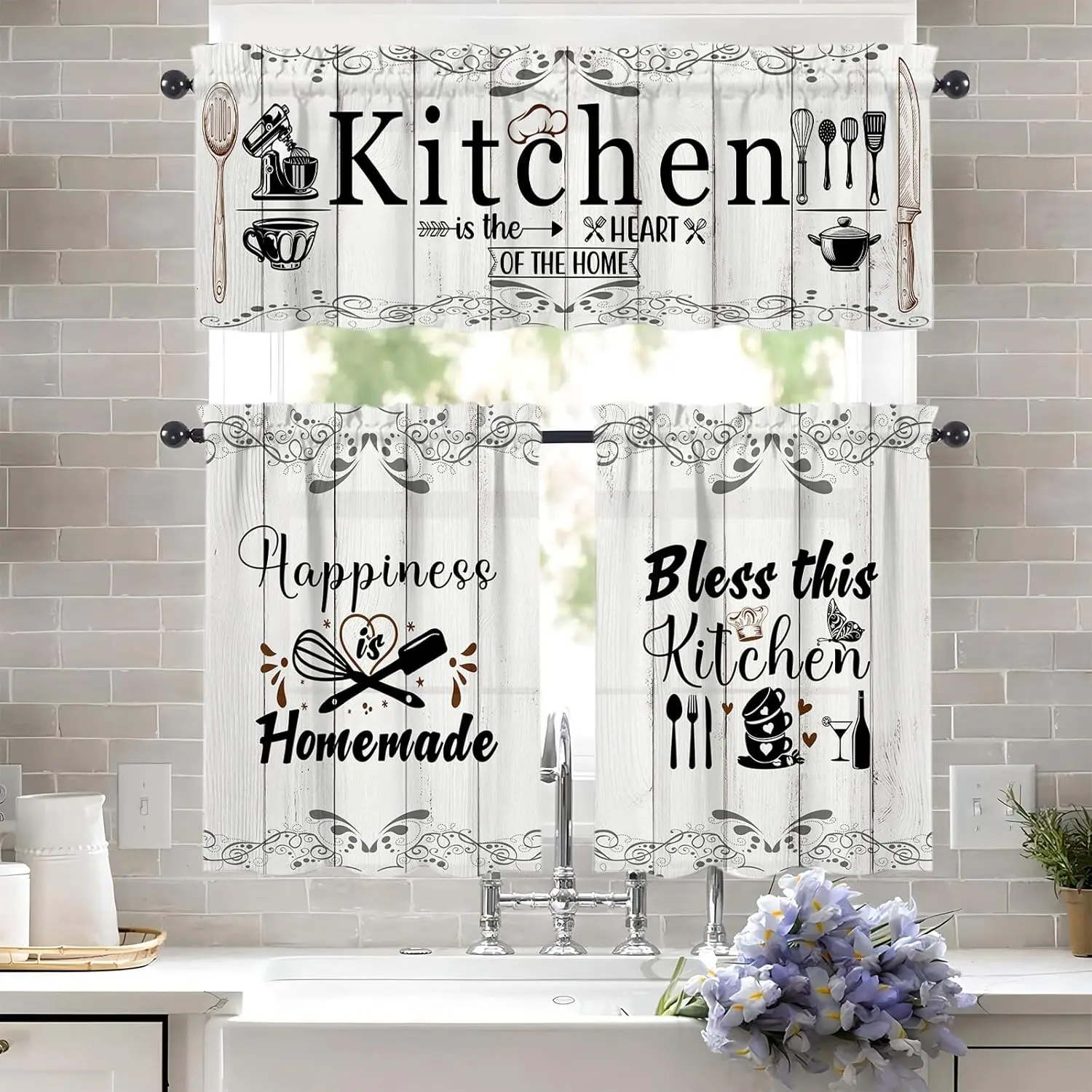 Rustic Farmhouse Kitchen Curtains