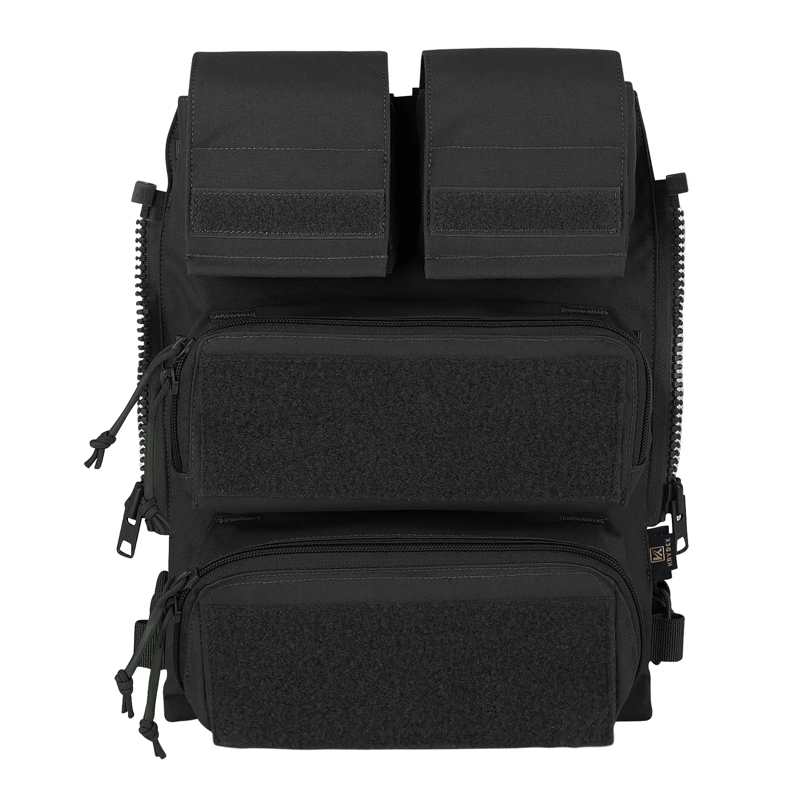 KRYDEX Tactical Modular Zip-On MOLLE Back Panel, Waterproof 500D Cordura Nylon Backpack with Mag Pouches for JPC 2.0, AVS, CPC, NCPC Vests