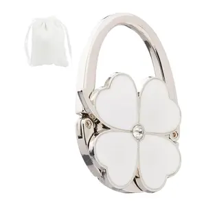 Clover Design Foldable Handbag Holder, Folding Purse Table Hook for Party Gifts & Home Use