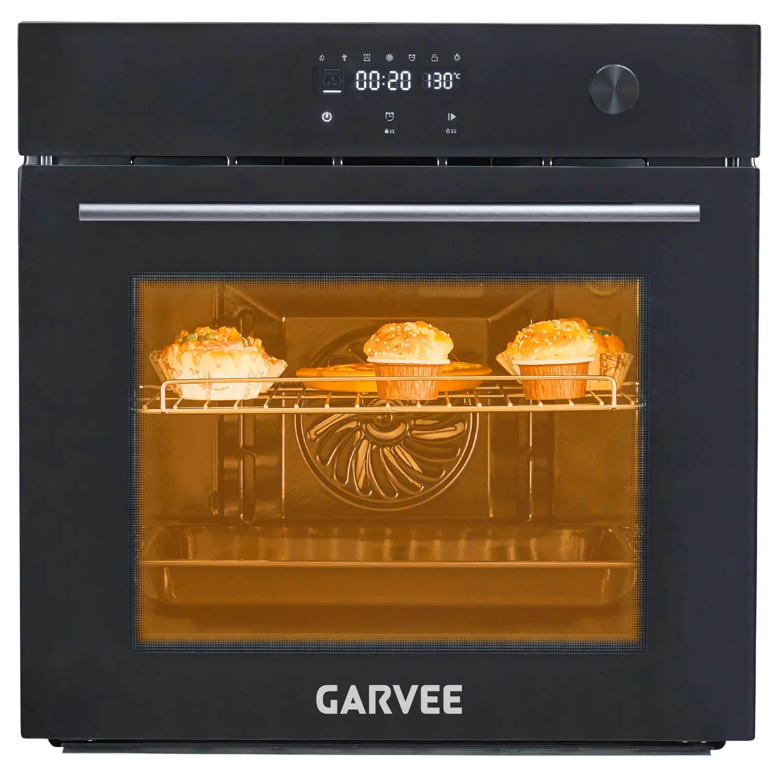 Standard 24 Inch Electric Single Wall Oven – 2.5 Cu.Ft Built-in Convection – 8 Cooking Modes – 3000W, Touchscreen & Mechanical Controls, Stainless Steel, Triple-Insulated Glass, Large Capacity
