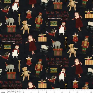 Naughty or Nice Toys Black - C16261-BLACK - Riley Blake Designs - Christmas Fabric -  Cotton Fabric by the yard