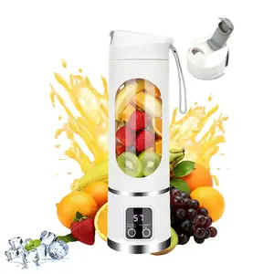2026 Cordless Blender - Dual 1500mAh Batteries & 12 Blades | 3-Speed 450ml Portable Blender I For Smoothies, Juicing, IceCrushing, Travel, Gym (White & Purple)