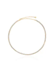Ettika Marquise Necklace 18k Gold Plated Brass Steel & Cubic Zirconia 16 Inch Length with 3.5 Inch Extender Chain Clasp Closure