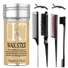 Women's Slick Back Hair Brush & 2.7oz Wax Stick Set - Anti-Frizz Edge Control Kit for Girls, Kids, Ballet Dance, with Styling Balm, Flyaway Taming, Silky Shine for Sleek Buns, Ponytails