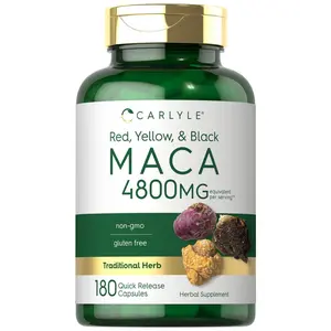 Carlyle Maca Root Capsules for Women & Men | 4800 mg | 180 Count | High Potency Extract | Non-GMO & Gluten Free Supplement