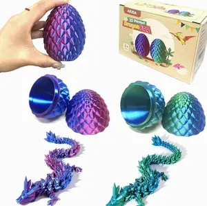 2 Pack Dragon Eggs with Dragon Inside, Dragon Egg Fidget Toy, 3D Dragon Eggs with Dragon Inside, Mystery Dragon Egg, 3D Printed Dragon Egg, Stocking Easter Basket Stuffers