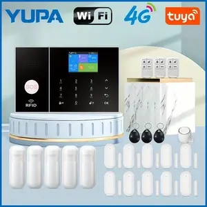 2024 Wifi 4G Wireless Alarm System Smart Home Child Safety Home Anti-theSystem Smart Life App Control Works with ALexa Motion Detector Door and Window Sensor Remote Control RFID Keypad Siren for Residential Apartment Office