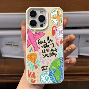 1 Graffiti Travel Airplane Pattern Phone Case, Compatible with iPhone 11 12 13 14 15 Plus 16 Pro Max 17 Air Max Series, Ideal Gift for Friends and Family
