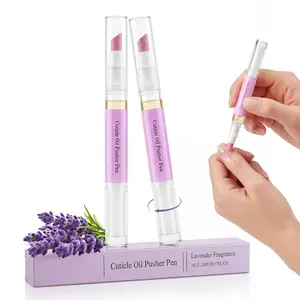 2 Pcs 2-in-1 Cuticle Remover Pen, Ceramic Cuticle Oil Pusher Pen for Hangnails Dry Nails, Nail Pusher Tool for Repair Nourish Moisturize Brighten Nails