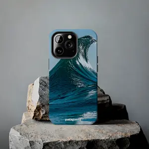 Patagonia Panta Wave of Sea Tough Phone Case for iPhone & Samsung - Impact Resistant Polycarbonate & TPU Design - Glossy Finish - Wireless Charging Compatible