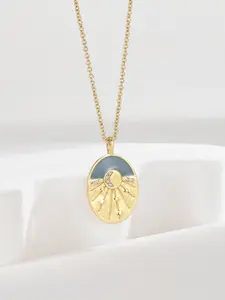 Sun & Moon Design Pendant Necklace for Women, Elegant All-match Jewelry for Girls Gift, Exquisite Jewelry Gift, Female Classic Fashion Accessories for Daily Wear