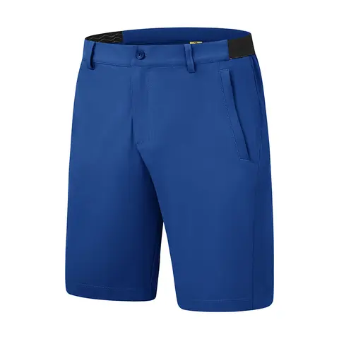 Men's 9-in Polyester Outdoor Sporty Shorts - High-Elastic Stretch, Lightweight Quick-Dry Fabric, Partial Elastic Waist, Button, Zipper, 3 Pockets, 1 Back Zippered Pocket, Reflective Strip, Machine Washable for Daily Work, Business Dress