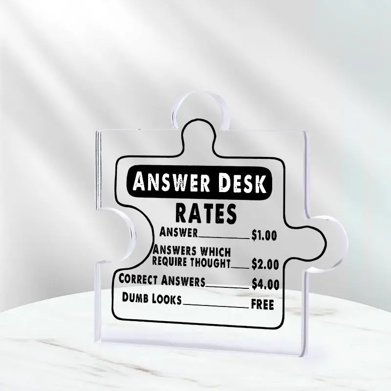 Acrylic Puzzle Plaque, 1 Count Decorative Plaque, Desk Decor, Ideal for Birthdays, Christmas & Anniversaries, Elegant Desk Decor, Signs