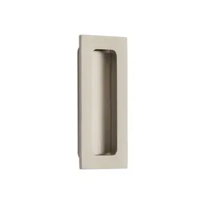 212 MAIN 4 in. Modern Rectangular Solid Brass Flush Pull, Satin Nickel Finish Flush Handle