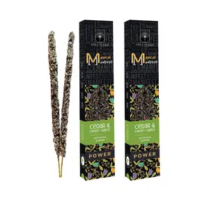 Magical Manifest: Power, Cedar Sweetgrass Artisanal Incense Sticks Duo Pack Aromatherapy Scented Oils Aromatic Scent