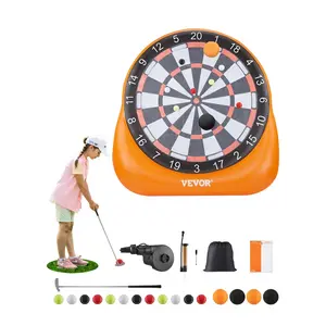fathersdaygift VEVOR Inflatable Soccer Dart Board, over 6 ft High Giant Soccer Dart Board with 4 Kick Balls, 12 Tennis and Air Pump, 3-Min Setup, Ideal for Giant Yard Games, Giant Kick Darts Game, Backyard Golf Game
