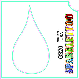 212 MAIN FDA-Safe Tattoo Stencils, G320-2 Ruby Red Vibrant Paint, 2-Ply Drop-Shape Glitter, 1.5x2.3x2.3 in, Pack of 100 (for Men's Special Occasion Costumes & Accessories)