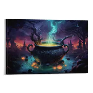 Halloween Witches Brew Wall Decor Canva Print - Spooky Wall Art And Pictures Canvas Poster Bedroom Decor Sports Landscape Office Room Decor Gift Frames Ornaments Artistic Photo