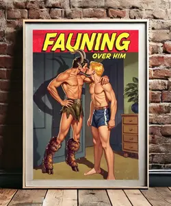 Vintage Gay Satyr Poster | Retro Faun Art Print | Mythical Creature Wall Decor | Furry Artwork