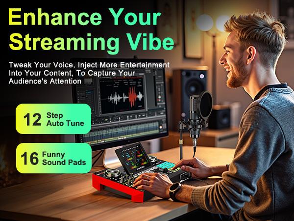【Live Exclusive】 Tenlamp G10-P15 Mixing Sound Card Kit, customizable sound effects, two-level noise reduction, equipped with a condenser microphone, suitable for livestreaming, gaming, singing, podcasting, and more. #TikTokBlackFriday