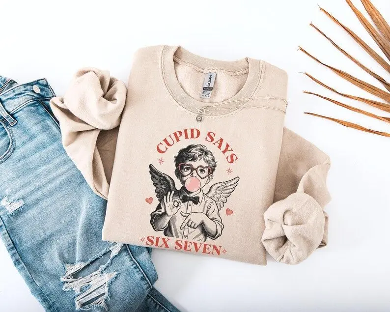 Cupid Days 67 Love Shirt, Funny 6/7 Valentine’s Day Sweatshirt, Meme T-shirt for Valentine’s Day