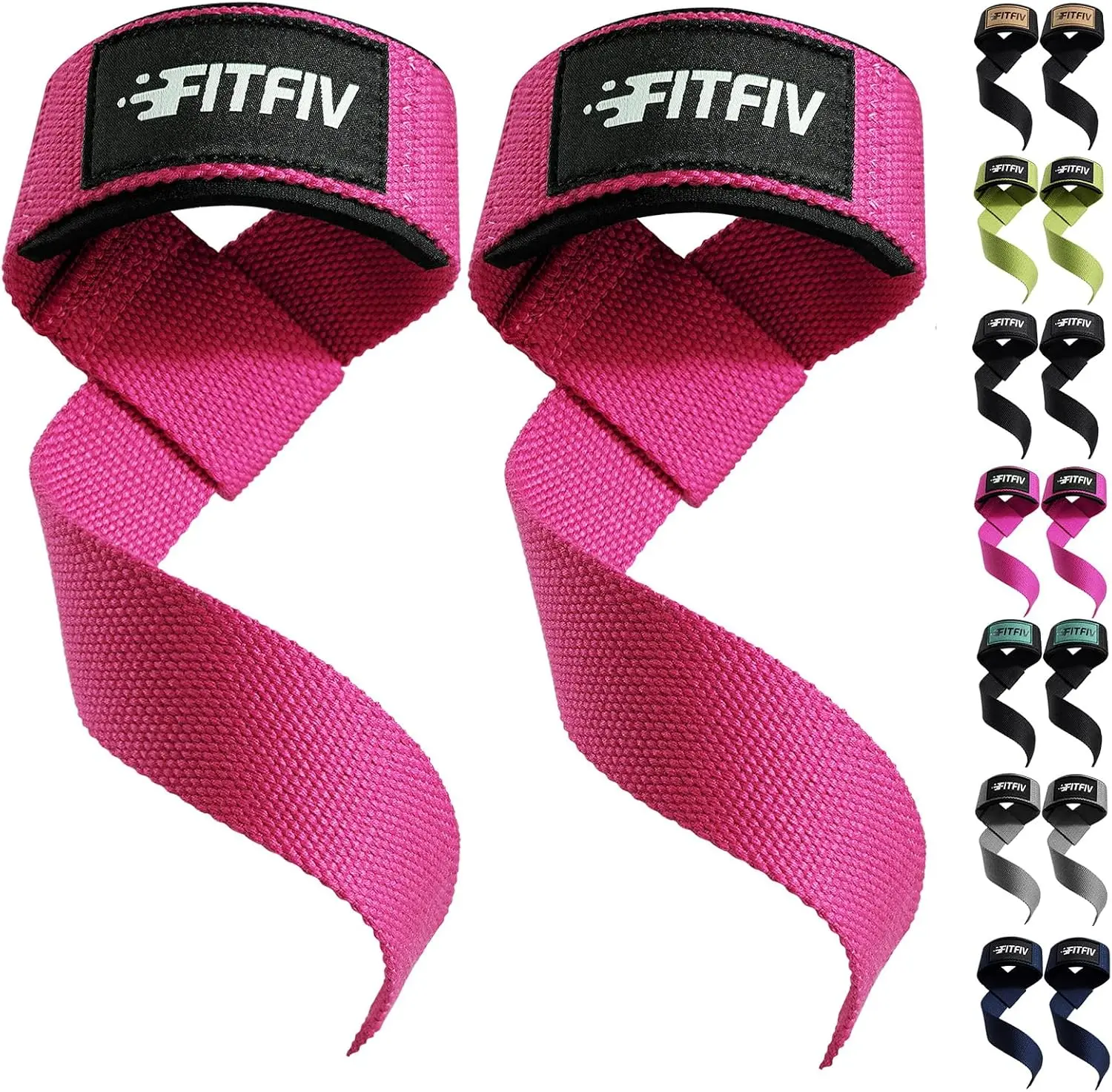 Sports Lifting Straps for Weightlifting, Padded Wrist Straps for Gym |   20.8-Inch Cotton Straps with 4mm Neoprene Padding for Deadlifts, Rows, Barbells, Dumbbells and Strength Training