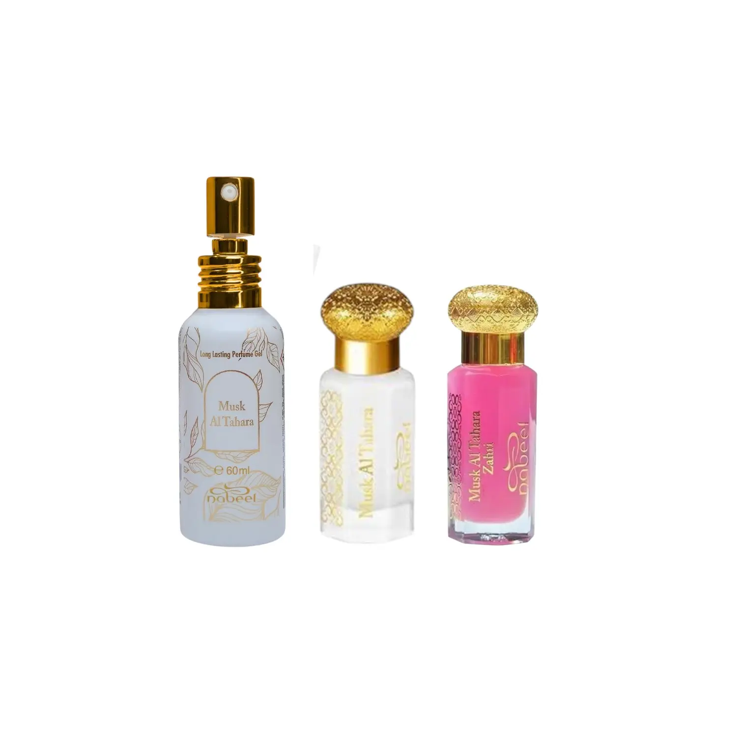 Nabeel Bundle | Musk Al Tahara | Unisex Fragrance | 12 ML - 60 ML | Concentrated Oil + Gel | White Musk - Violet & Vanilla