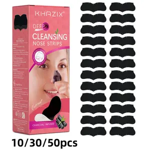 Natural Charcoal Nose Strips, Nose Patches, Deep Cleansing for Blackheads and Acne, Bamboo Charcoal Purifying, Gently Adsorbs Pores, Facial Care Tool