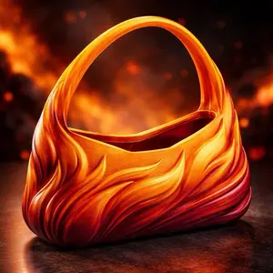 Flame-Inspired 3D Printed Purse Lightweight Statement Bag with Vibrant Flame Design for Stylish Outfits