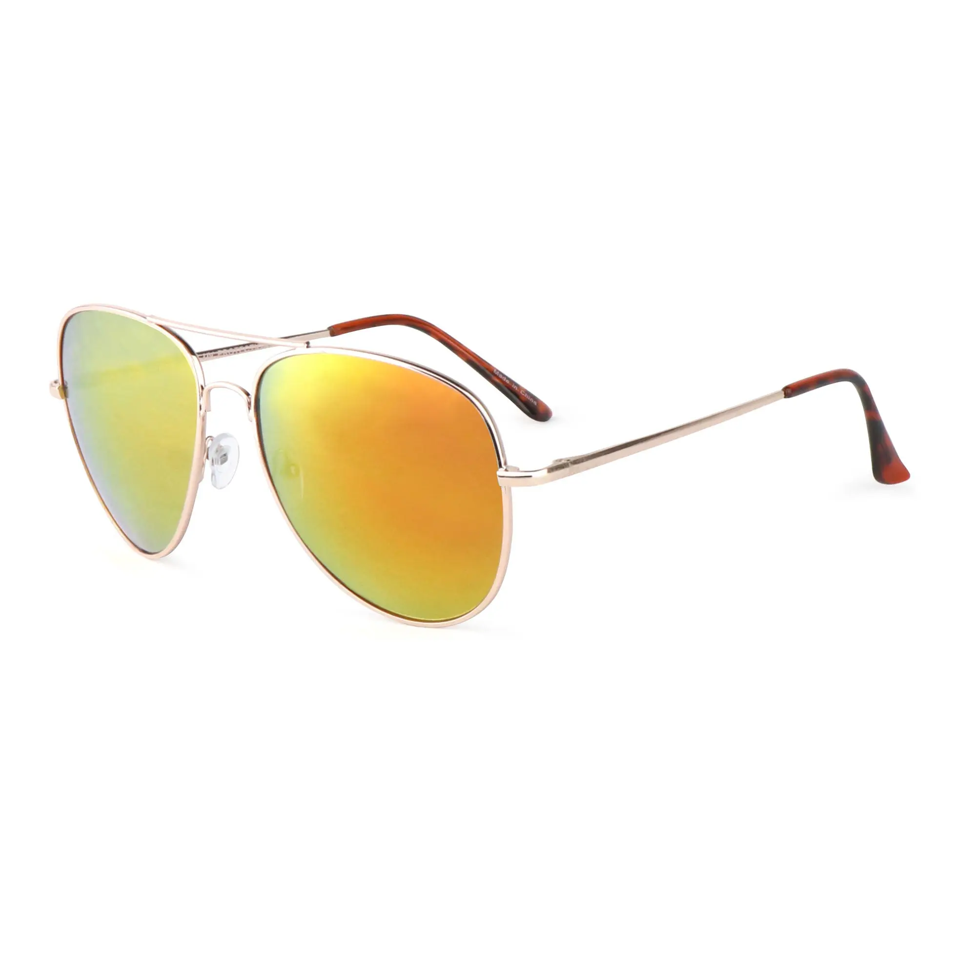 Phoenix — Orange Mirror - Gold Aviator Sunglasses