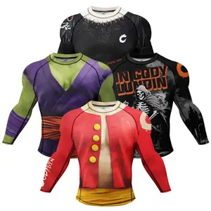 New Designs Pretty Cody Lundin Men Cool Fighting Wear Jiu Jitsu Bjj Boxing Rashguard With Rubber Grappling Kicboxing Club Shirts