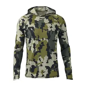 Long Sleeve Fishing Hoodie for Men Anti-UV Sun Protection Clothes Fish Shirt Hunting Jungle Camouflage Jersey UPF 50 + fishing clothing steezy snowboarding fit navy football uniforms dirt jersey Flared Men's Sherpa Lined Blue bishop gorman jerseys