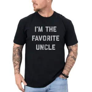 I'm The Favorite Uncle, Funny Uncle Shirts, Gift For Uncle From Niece Nephew, Father's Day Gifts, Short Sleeve Crew Neck Top, Classic Streetwear